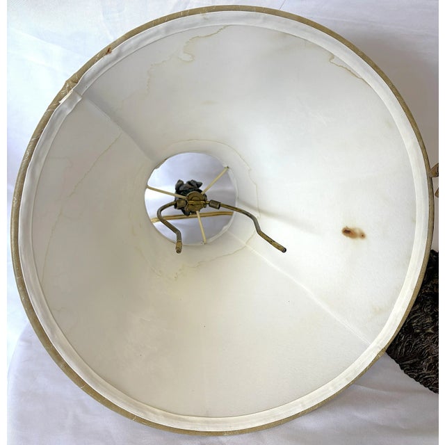 Vintage Giraffe With Palm Trees Tropical Table Lamp With Shade and Finial For Sale - Image 18 of 18