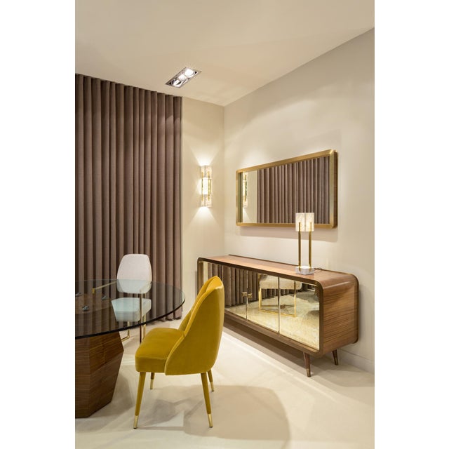 Contemporary Figueroa Dining Chair in Red Velvet from Insidherland For Sale - Image 3 of 5