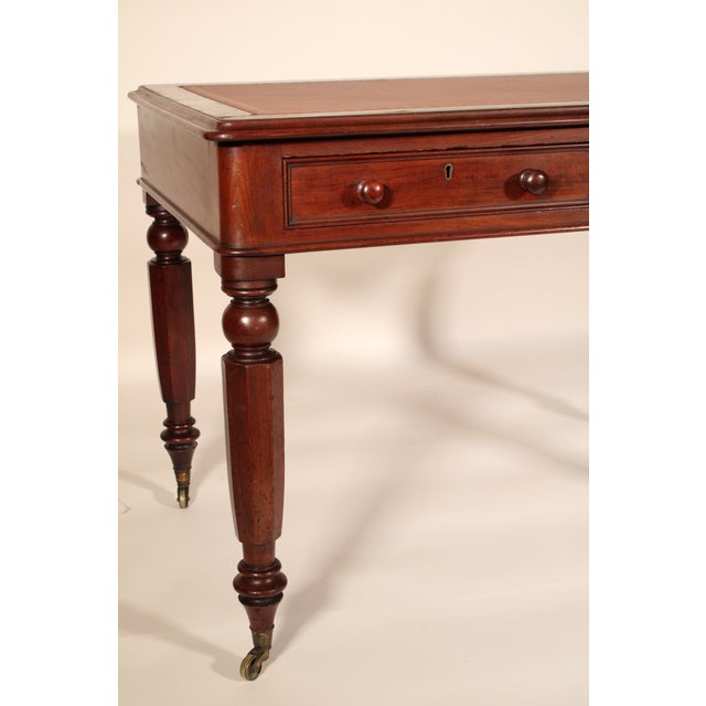 William IV Mahogany Writing Table With a Tooled Leather Top For Sale - Image 9 of 13