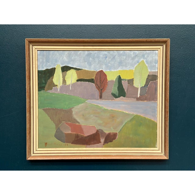Carl‑einar Andersson, Trees and Fields, 1959, Oil on Panel, Framed For Sale - Image 17 of 18