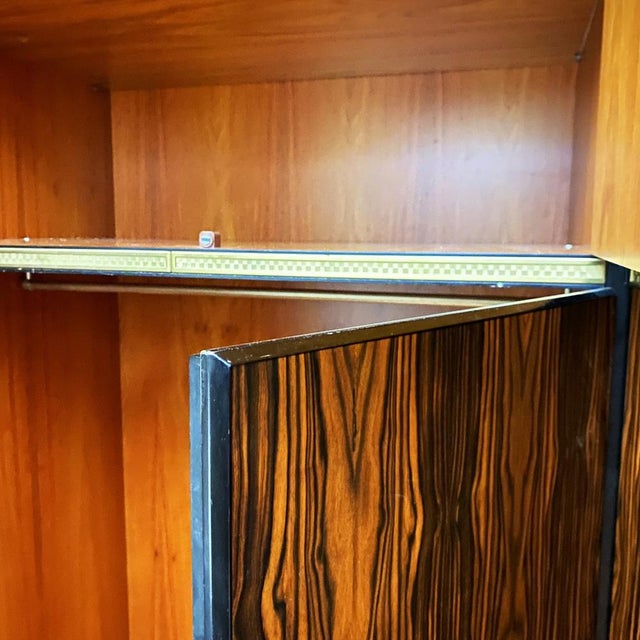 Black Macassar Ebony and Brass Wardrobe by Adalberto Caraceni for Modernindustria, 1970s For Sale - Image 8 of 18