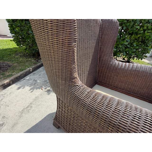 Vintage Lane Venture Excursions Sculptural Rattan Wingback Armchairs, Pair For Sale - Image 10 of 16
