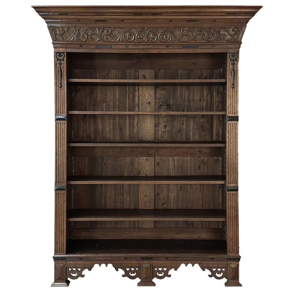 チェスト・キャビネット Antique Book open Shelf Caster victorian-oak-open-adjustable-