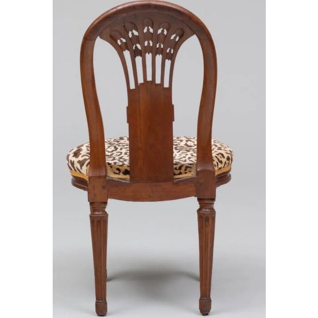 Late 18th Century Louis XVI Leopard Upholstered in Mahogany With Balloon Back Chair in the Style of For Sale - Image 4 of 10