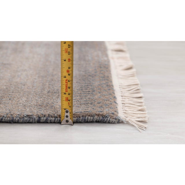 4' x 16' Savannah Hand Knotted Modern Grey Wool & Silk Rug For Sale - Image 14 of 17