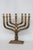 Brutalist Jerusalem Seven Branch Brass Menorah Enamel Shields 12 Tribes of Israel 4504b For Sale - Image 3 of 14