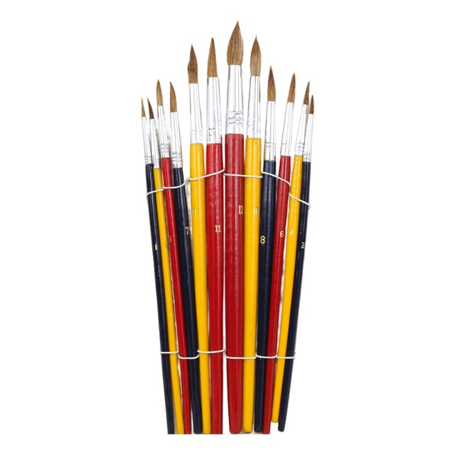 Professional 12-Piece Fine Detail Artist Paint Brush Set For Sale