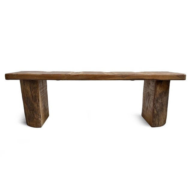 Vintage Log & Panel Rustic Bench For Sale In Los Angeles - Image 6 of 10