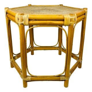 Vintage Italian Rattan Coffee Table, 1960s For Sale