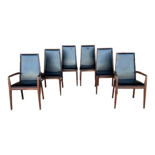 Set of 6 Dillingham Dining Chairs Mid Century Modern Milo Baughman For Sale