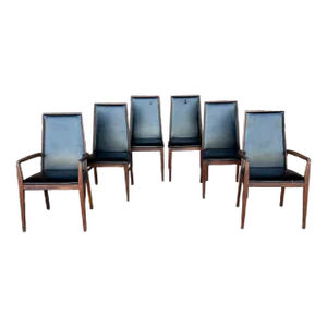 Set of 6 Dillingham Dining Chairs Mid Century Modern Milo Baughman