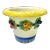 1970s Italian Majolica Terra Cotta Cachepot Planter With Fruit Garland For Sale