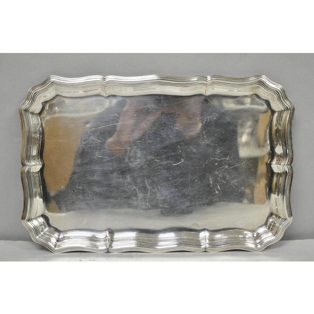 Vintage English Edwardian Silver Plated Scalloped Small Bar Trinket Dish Tray For Sale - Image 14 of 14