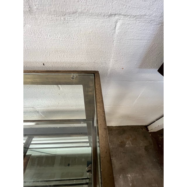 Bronze and Glass Mid Century Tiered Italian Bar Cart For Sale - Image 10 of 11