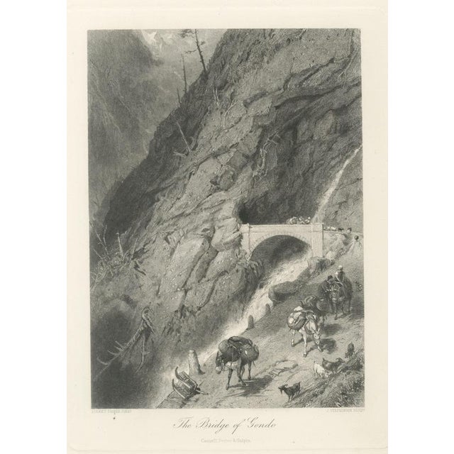After Myles Birket Foster, Bridge of Gondo, Simplon Pass, 1878, Engraving For Sale - Image 9 of 9