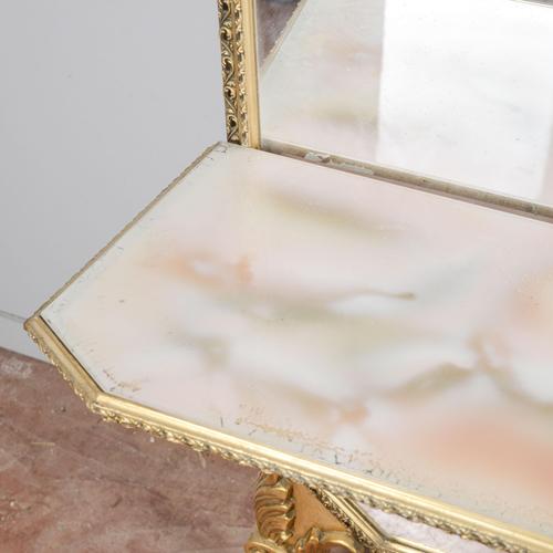 Mid-Century Modern Wall Mirror Console with Floor Shelf For Sale - Image 6 of 9