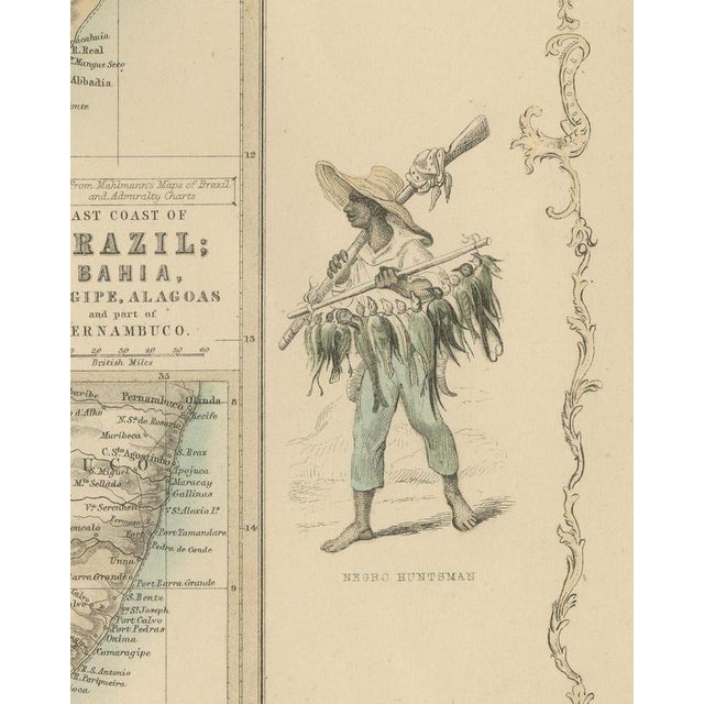 19th Century Antique Map of the Brazilian Coast with Rio De Janeiro Province, 1860 For Sale - Image 5 of 8