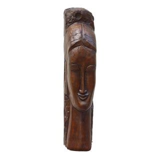 After Amedeo Modigliani, Tête de Femme, Bronze Sculpture For Sale