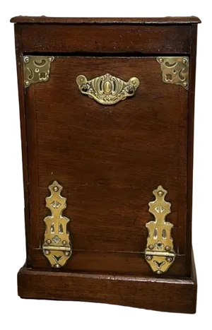 Victorian Oak and Brass Coal Purdonium, 1880s