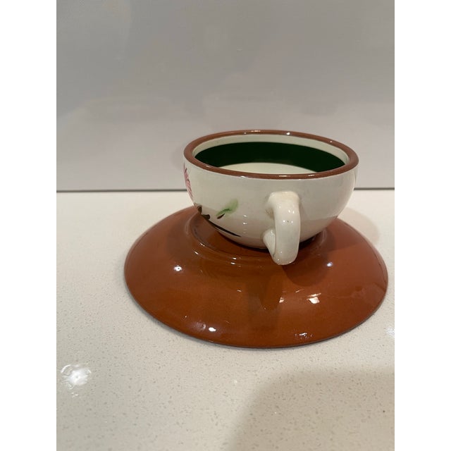 Mid-20th Century Stangl Pink Thistle Tea Cup & Saucer Set For Sale - Image 11 of 12