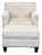Crate & Barrel Lounge Chair With Ottoman – Modern Cream Upholstery For Sale