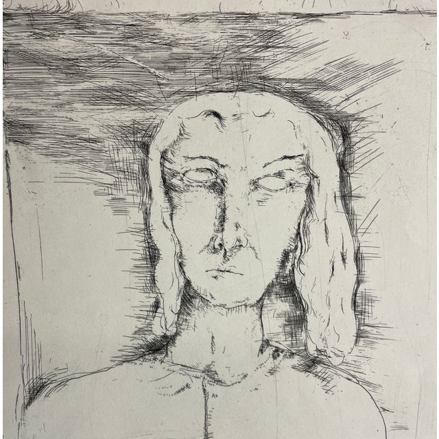 Dellas Henke (born 1954) "For Godot" etching on paper, pencil signed and titled. Signed with "Homo" written backwards in...