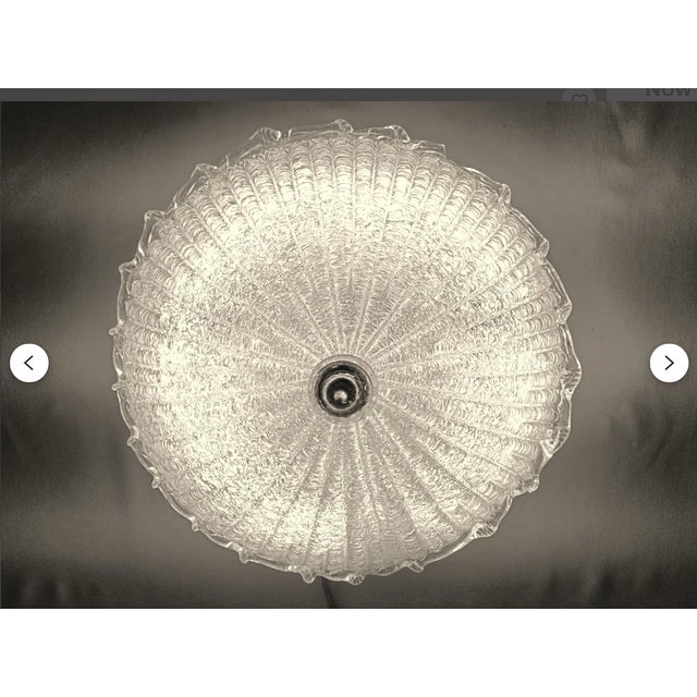 Large Mid-Century Modern Hollywood Regency Ceiling Light in Murano Glass from Barovier & Toso, 1980s For Sale - Image 4 of 14