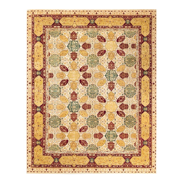 Mogul, One-of-a-Kind Hand-Knotted Area Rug in Ivory, 8' 2" x 10' 4" For Sale