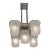 Hettier & Vincent French Art Deco Chandelier 1930s - Geometric Glass & Nickeled Bronze For Sale