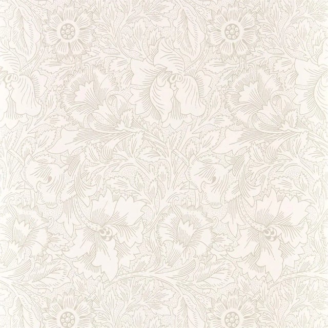 Morris & Co Pure Acorn Wallpaper in Ecru/Stone - a Sample For Sale