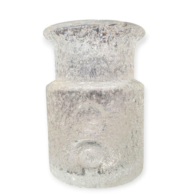 Thick-walled, transparent Bohemian blown glass design vase, designed by Jan Gabrhel. In scratch-free, flawless condition....