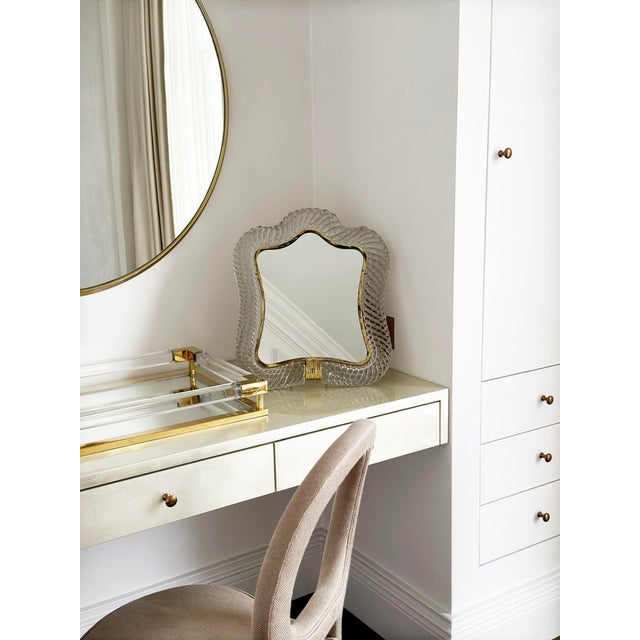 Gold Murano Glass Vanity Mirror by Barovier and Toso, Italy, 1940s For Sale - Image 8 of 10