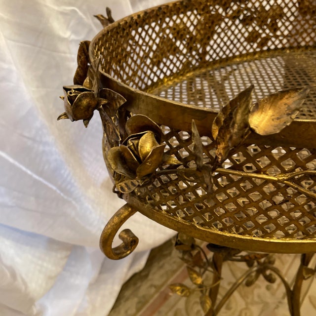 Antique Cast Iron Floral Jardiniere For Sale - Image 4 of 10