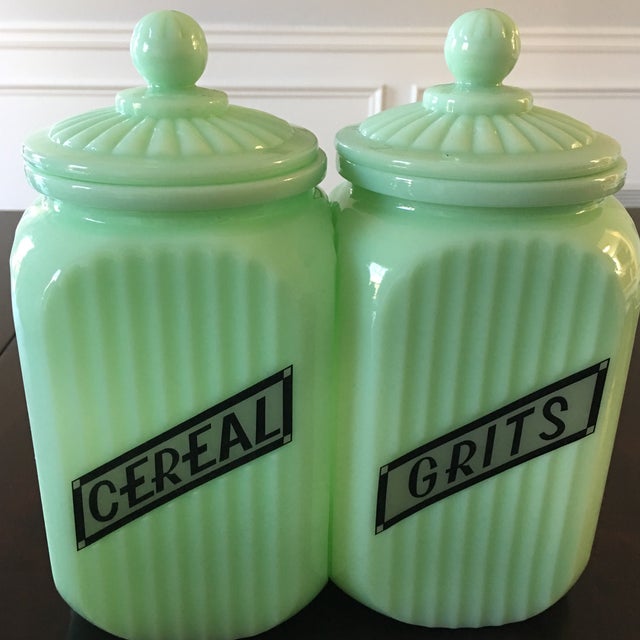 Vintage Collection of Jadeite Canisters Set of 8 Chairish