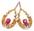 Bochic “Capri” Vintage Ruby & Multi Fancy Sapphire Earrings-18K Gold & Silver For Sale