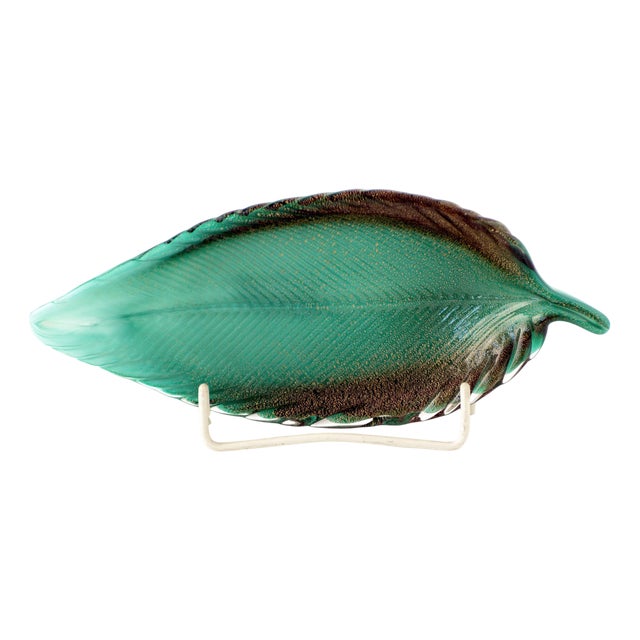 Murano Art Glass Leaf Bowl by Archimede Seguso, Italy, 1950s For Sale