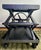 Metal Restoration Hardware Scissor Lift Table Black Steel 14”-42.5” High, 19.5x31” Table Top For Sale - Image 7 of 12