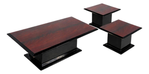 Mid-Century Modern Space Age Rosewood and Acrylic Coffee Table Set, 1960s, Set of 3