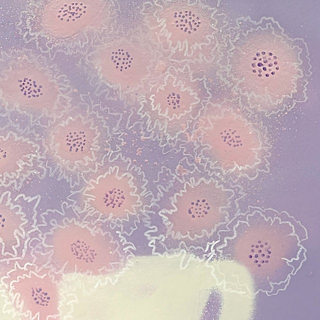 Scabiosa Flowers No. 2 Contempoary Floral Painting Susan Havens For Sale - Image 4 of 4