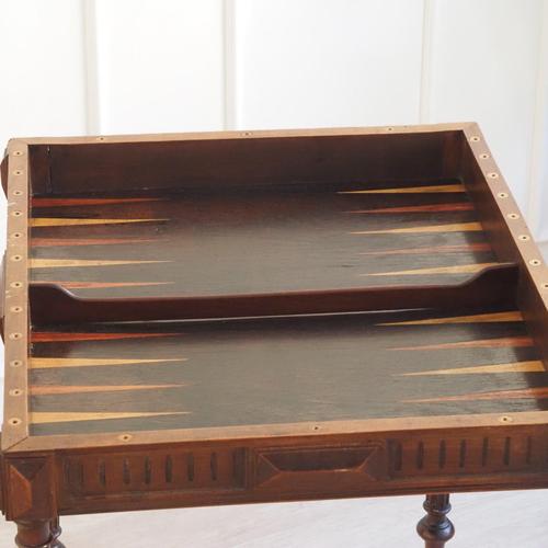 Antique French Walnut Gaming Table with Removable and Rotating Top For Sale - Image 16 of 18