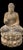 Wood Antique Chinese Polychrome Wood Buddha on Double Lotus Base Large 42” For Sale - Image 7 of 10