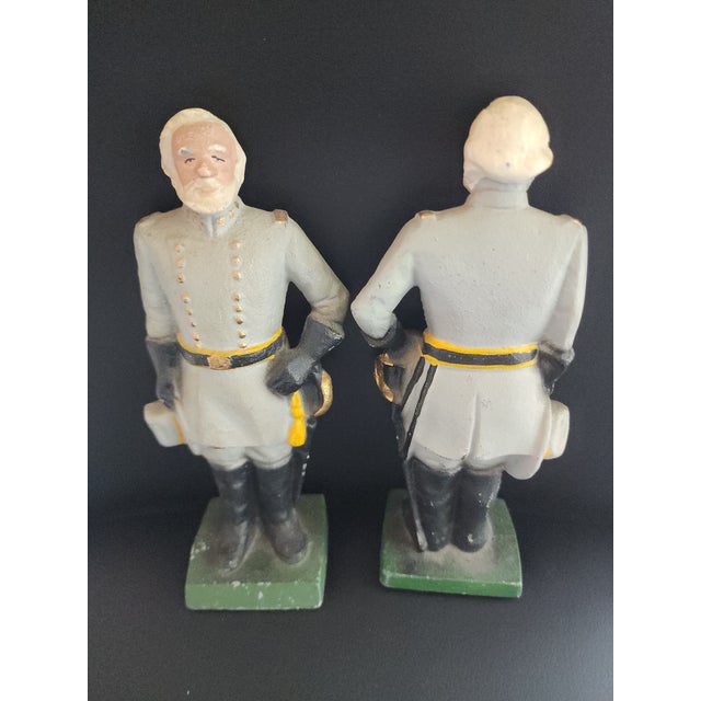 American Painted Cast Iron Bookend/Doorstep Civil War Figure of General Ribert E LeeOf For Sale - Image 3 of 4