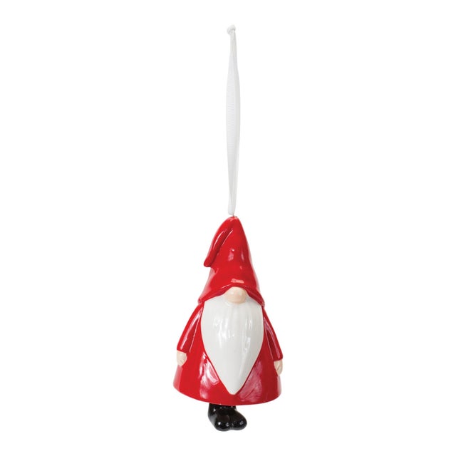 Add a touch of festive charm to your holiday decor with this whimsical Set of Ceramic Gnome Bell Ornaments. Featuring...