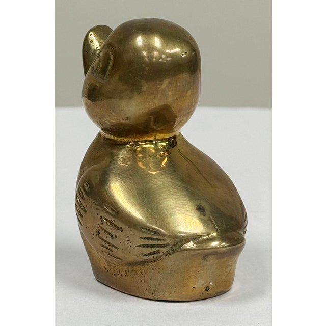 Mid 20th Century Vintage Mid-Century Brass Duckling Figure For Sale - Image 5 of 6