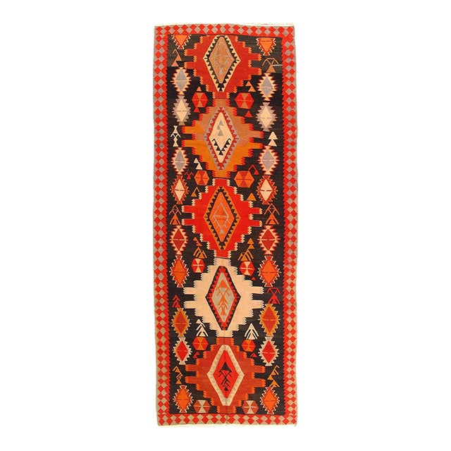 Pasargad DC Rust Vintage Reversible Kilim Flat Weave Rug For Sale