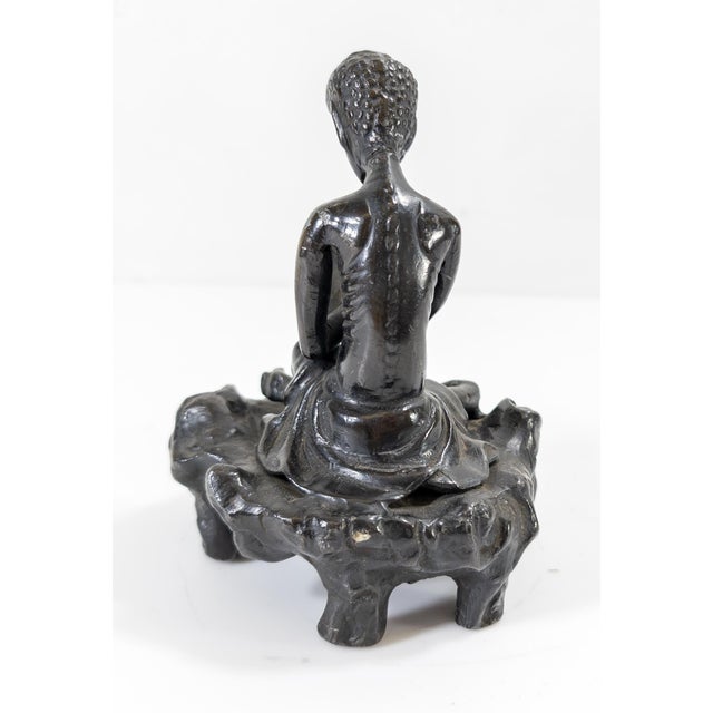 20th Century Chinese Bronze Figure of a Seated Ascetic Luohan Monk For Sale - Image 4 of 12