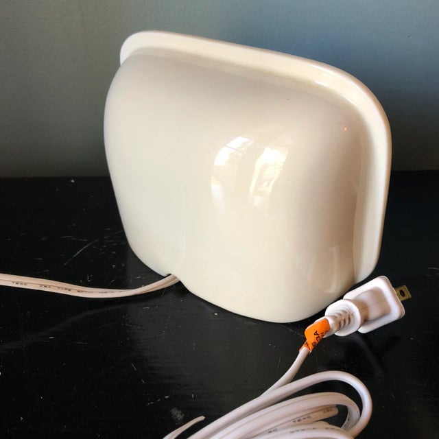 1970s Milk Glass Asian Chinoiserie Cranes Nightlight For Sale - Image 5 of 6