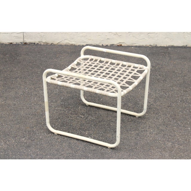 Brown Jordan Vintage Pair 'Lido' Aluminum Outdoor Patio Stools or Ottomans For Sale - Image 9 of 12