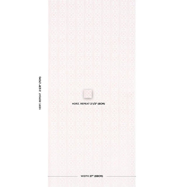 A soft geometric that combines stripes and medallions, this handprinted wallpaper is a go-anywhere pattern with...