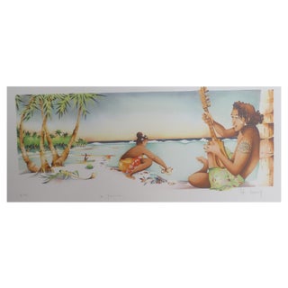 Titi Becaud, On the Island, 1950s, Lithograph For Sale